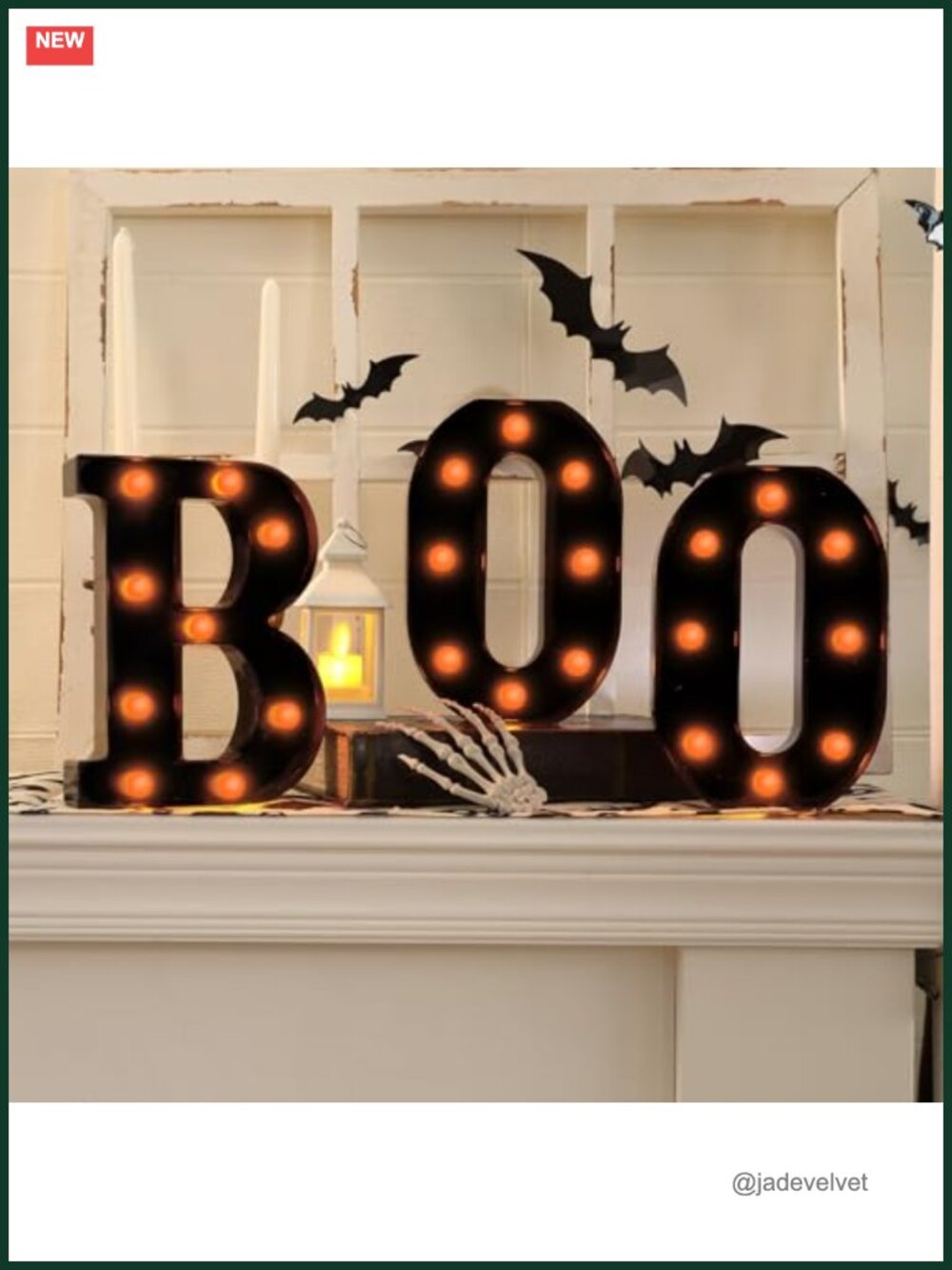 Halloween BOO Marquee Letter Lights Set of 3 LED Battery Operated Wall Decor